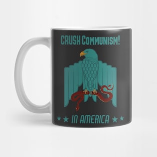 Crush Communism in America Blue Eagle and Snake Anti Communism V.2 Mug